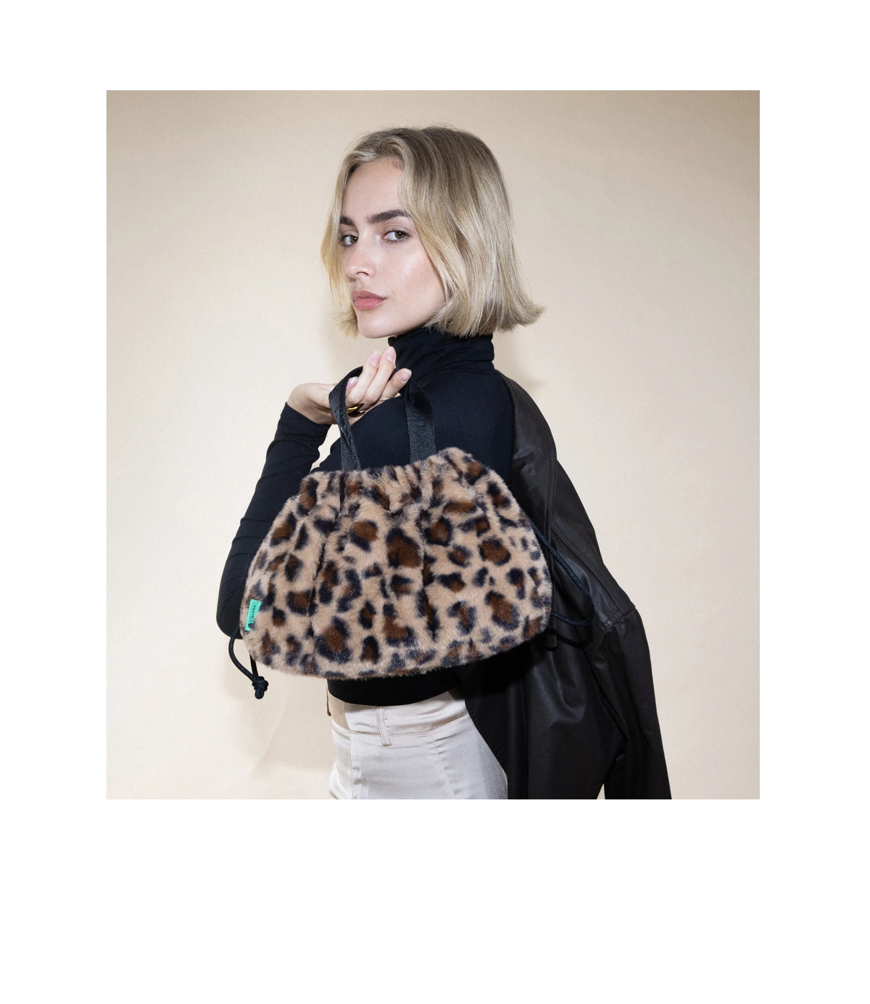 Fur Drawstring Tote - Image 8