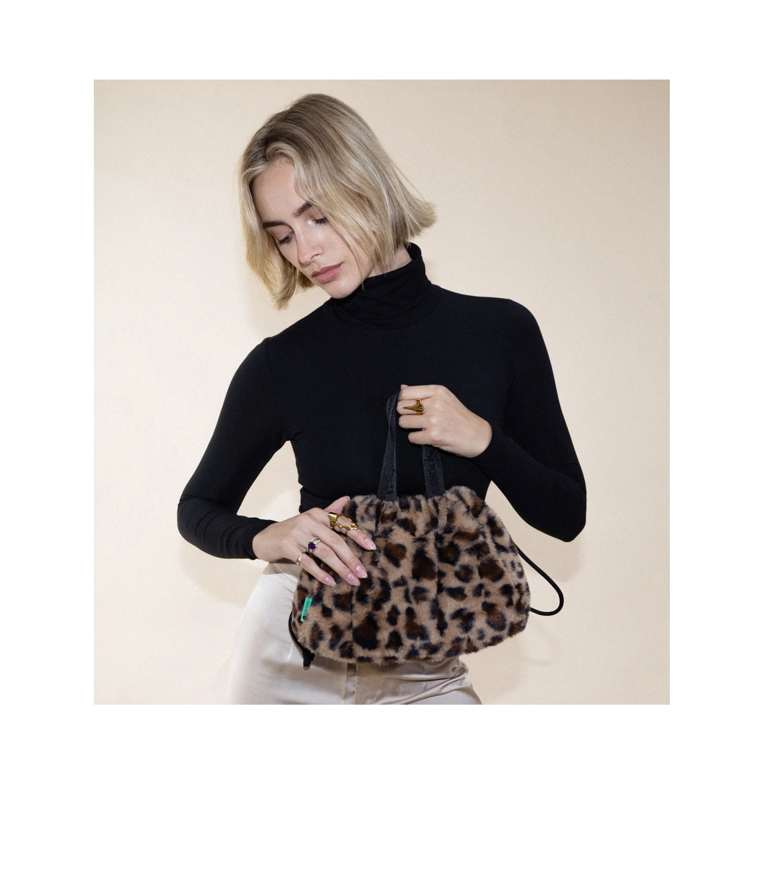 Fur Drawstring Tote - Image 9